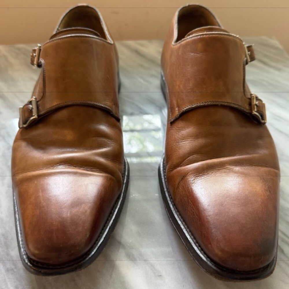 MAGNANNI Miro Cognac Double Monk Strap 10M